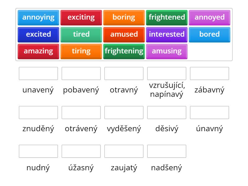 Adjectives with -ing, -ed - Match up