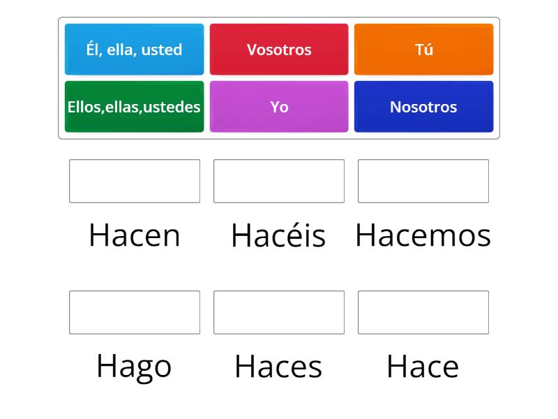 Verbo Hacer-Conjugations - Une las parejas