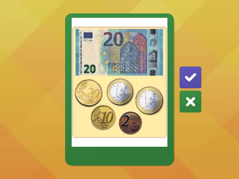 Geldbeträge mit Euro und Cent - Flash-Karten