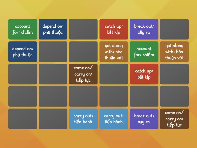 Phrasal verbs - Matching pairs