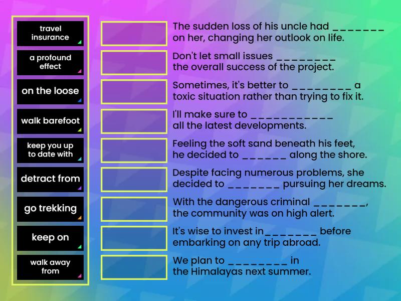 Focus 3 Unit 3 Words from word list - match - Match up