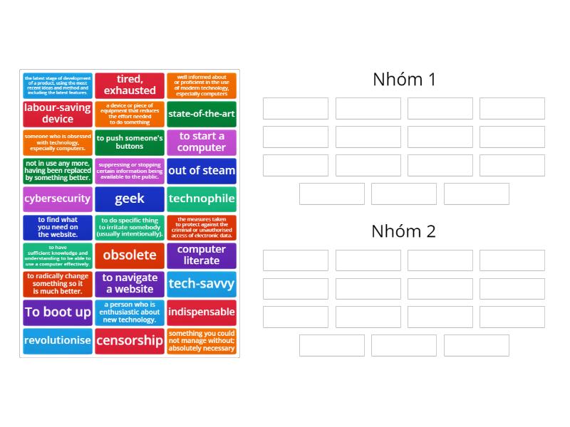 Technology vocabulary - Group sort