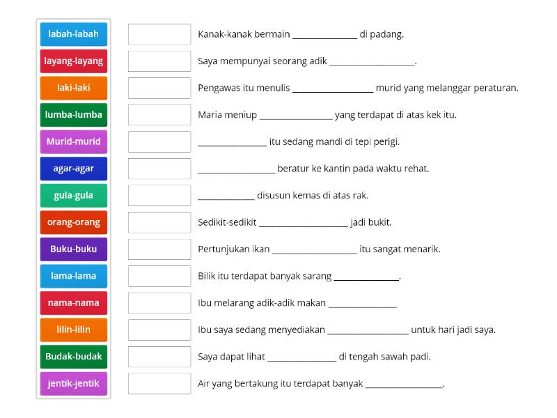 Kuiz Kata Ganda Penuh Tahun 5 Match Up