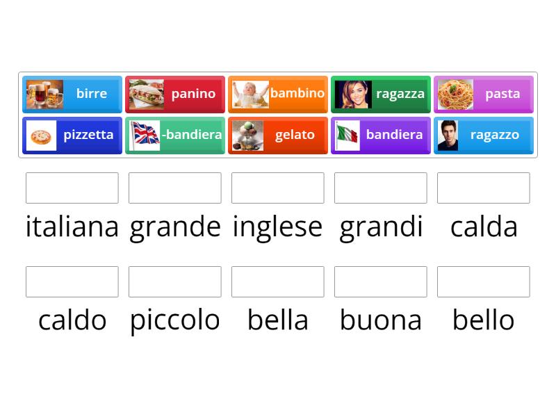 L'accordo nome - aggettivo 1 - Match up