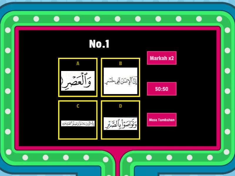 PENDIDIKAN ISLAM TAHUN 3 : BACAAN DAN HAFAZAN SURAH AL-ASR - Gameshow Quiz