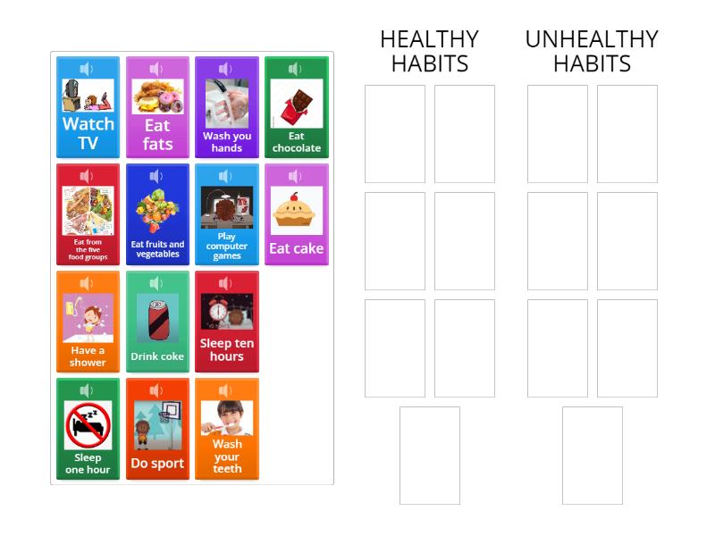 Healthy And Unhealthy Habits Game