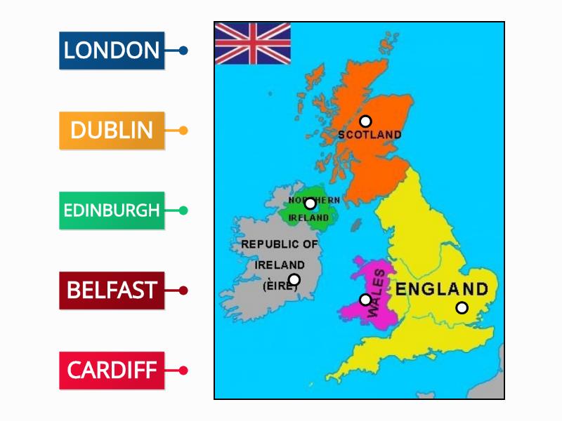 Capital Cities Uk By White Cloud - Labelled Diagram