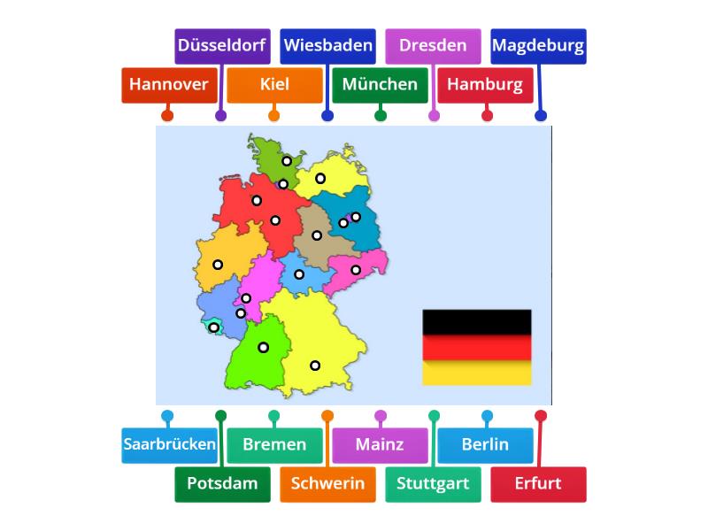 Hauptstädte der Bundesländer - Labelled diagram