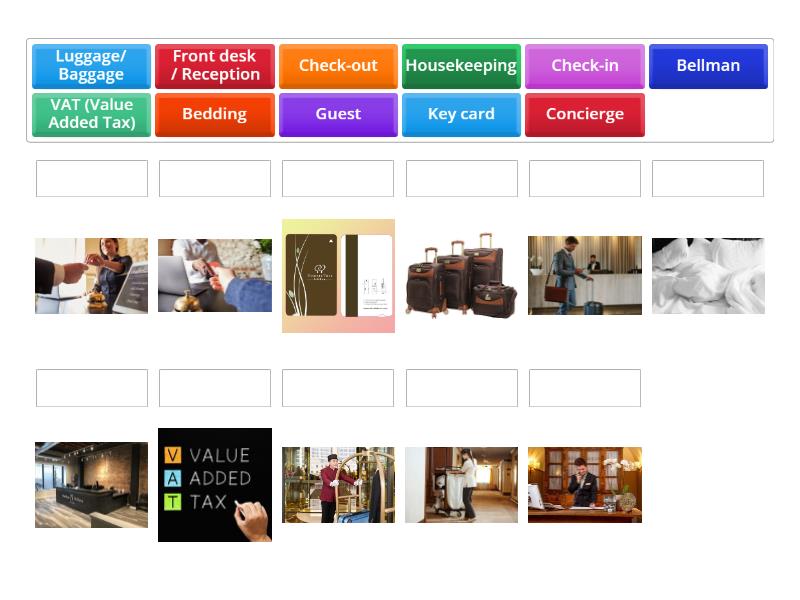 Hotel vocabulary - Match up