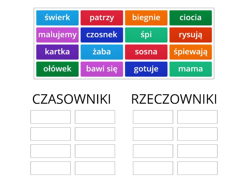 Rzeczownik Czy Czasownik - Group Sort