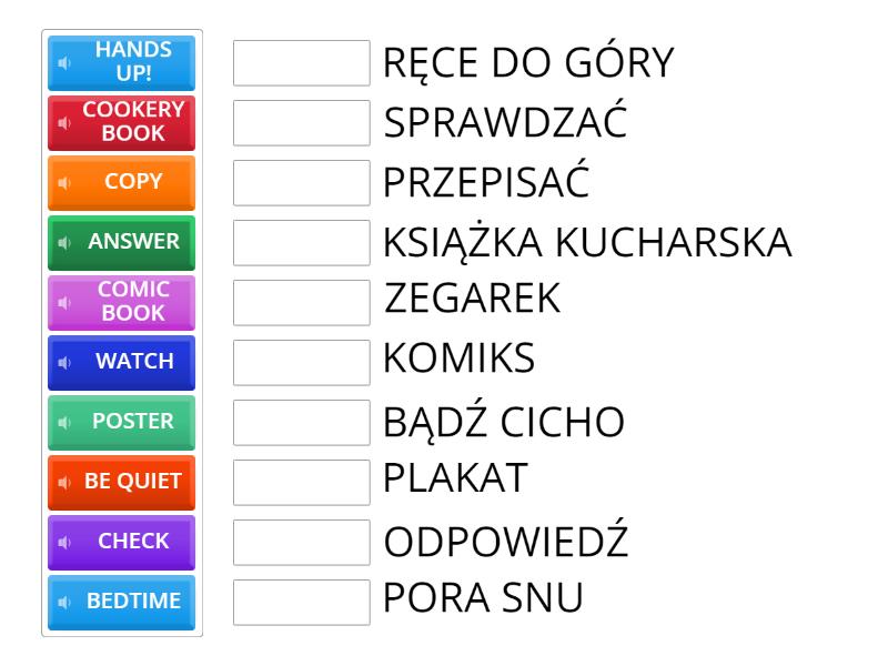 Rozdział 1 Test Read And Match Sprawdzian SPRAWDZIAN ANG - Match up