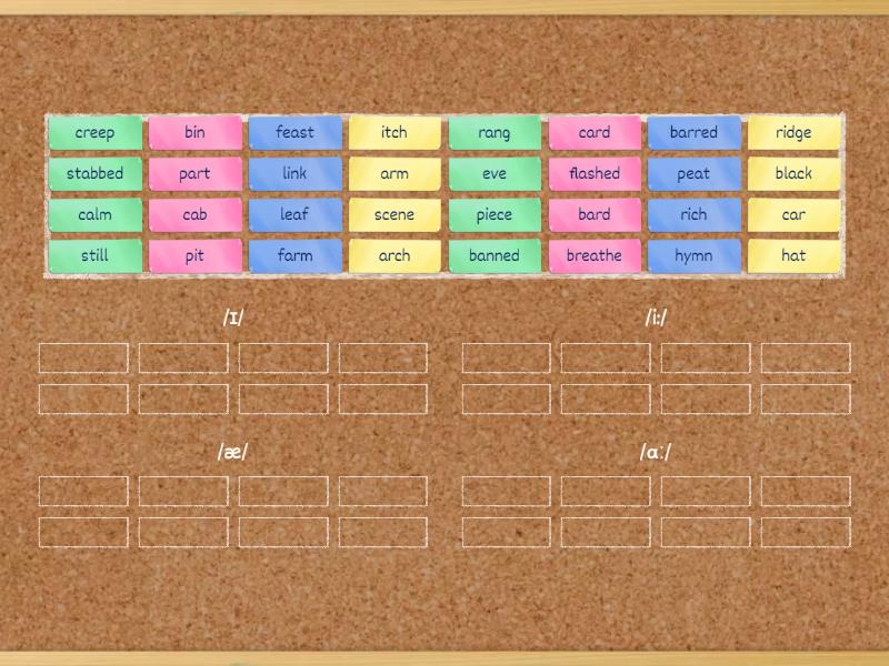 Short vs. long vowels i/a - Group sort