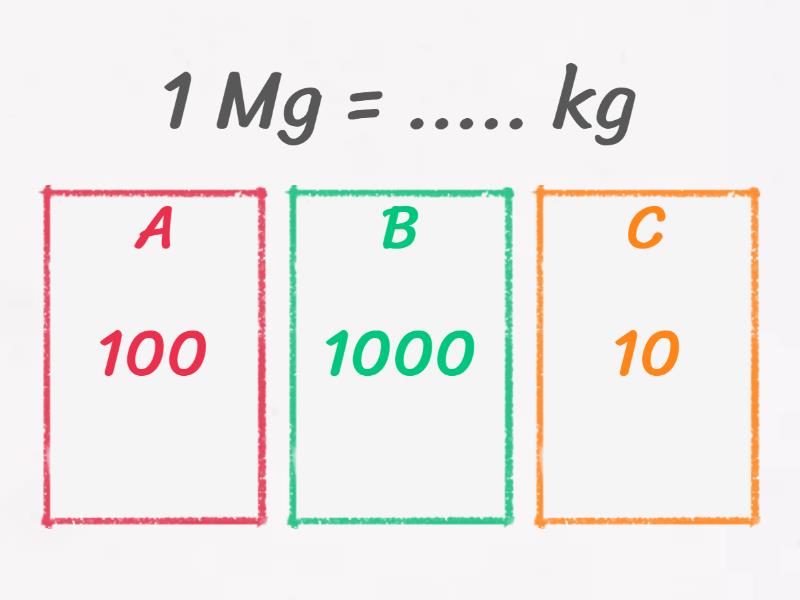 Equivalenze misure di massa - Quiz