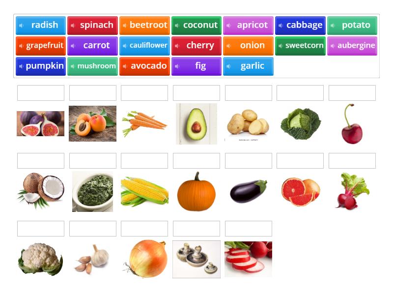 unit 4.1 fruit and vegetables listen - Match up