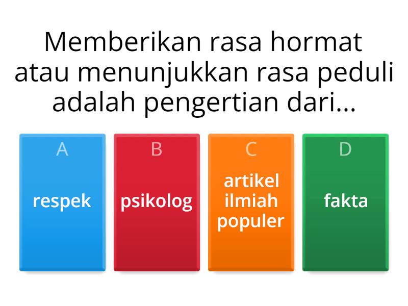 Jelajah Kata Artikel﻿ Ilmiah﻿ Populer﻿ - Quiz