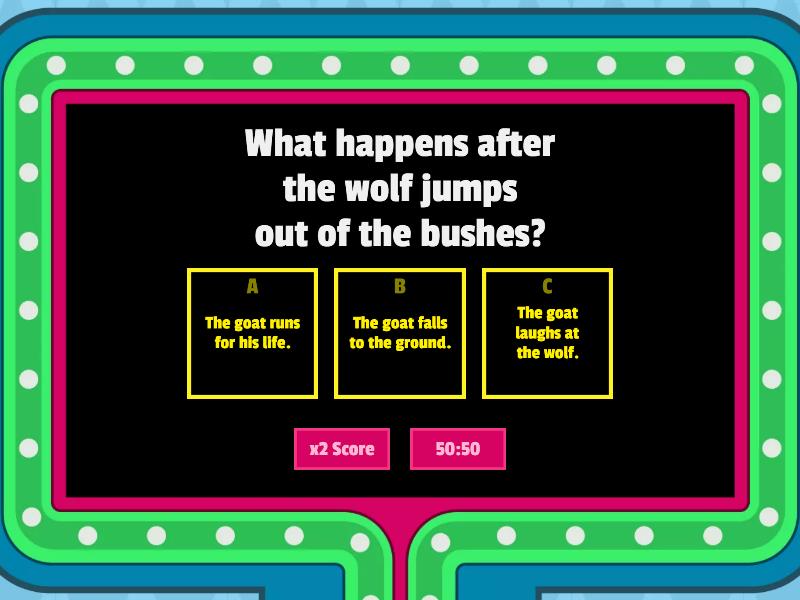 The Goat and the Singing Wolf- Comprehension Quiz - Gameshow quiz