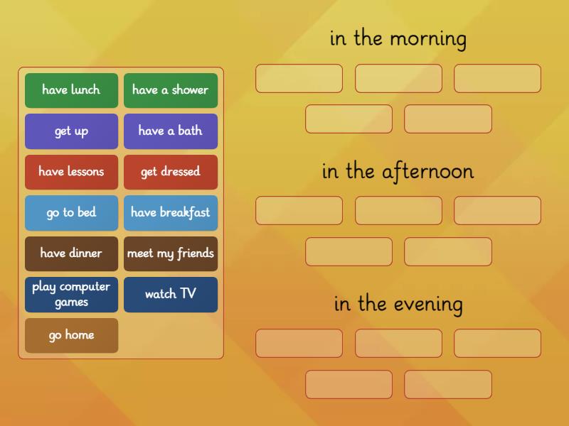 GE1_Unit 2. Parts of the day - Group sort