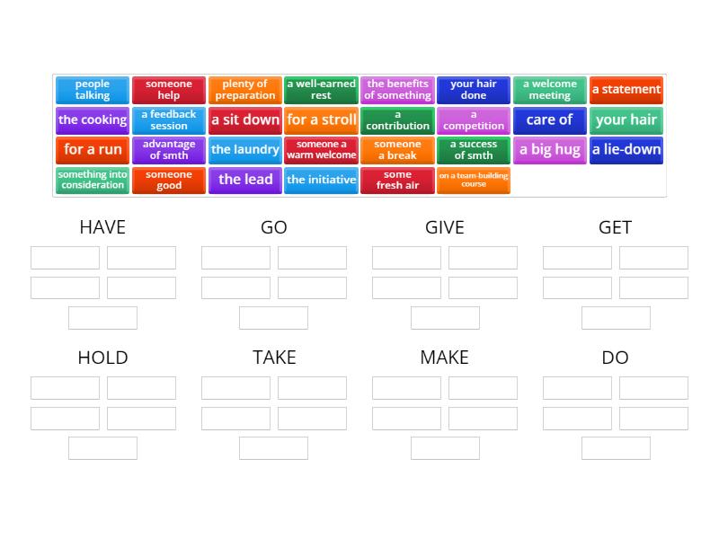 Delexical Verbs - Group Sort