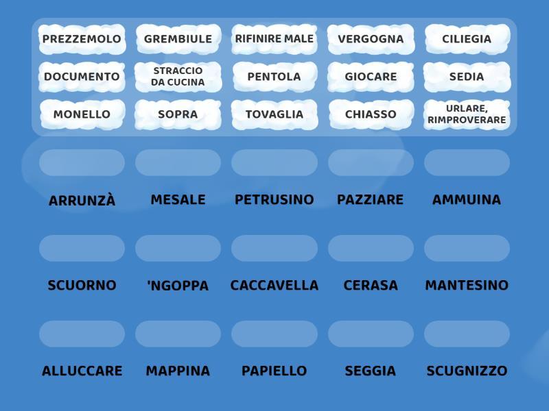 Conosci Il Significato Delle Seguenti Parole Napoletane Match Up