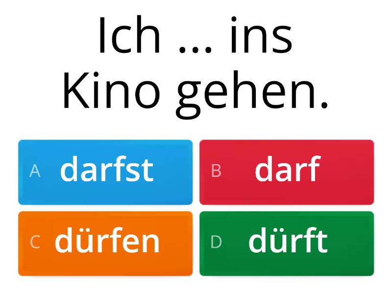 Schritt Für Schritt Lektion 9 A1.2 Modalverb "dürfen" - Teil 1 - Quiz