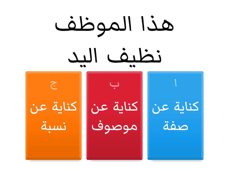 انواع الكناية - اختبار تنافسي