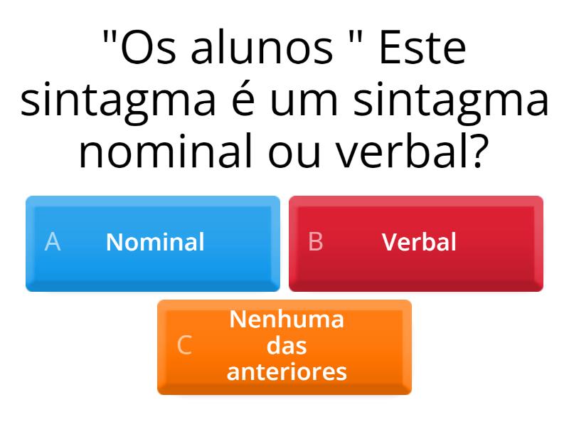 Sintagma Nominal E Verbal - Questionário