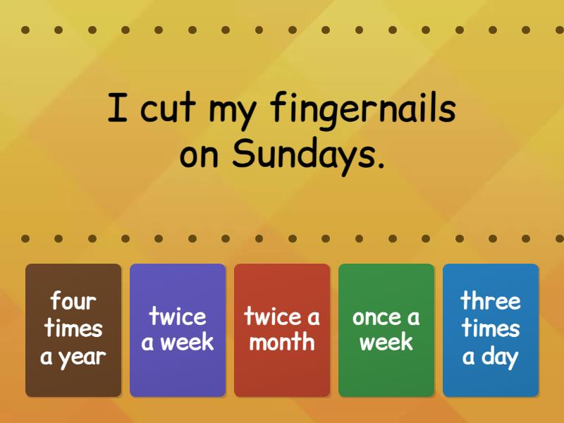 Adverbs of definite frequency (matching) - Find the match