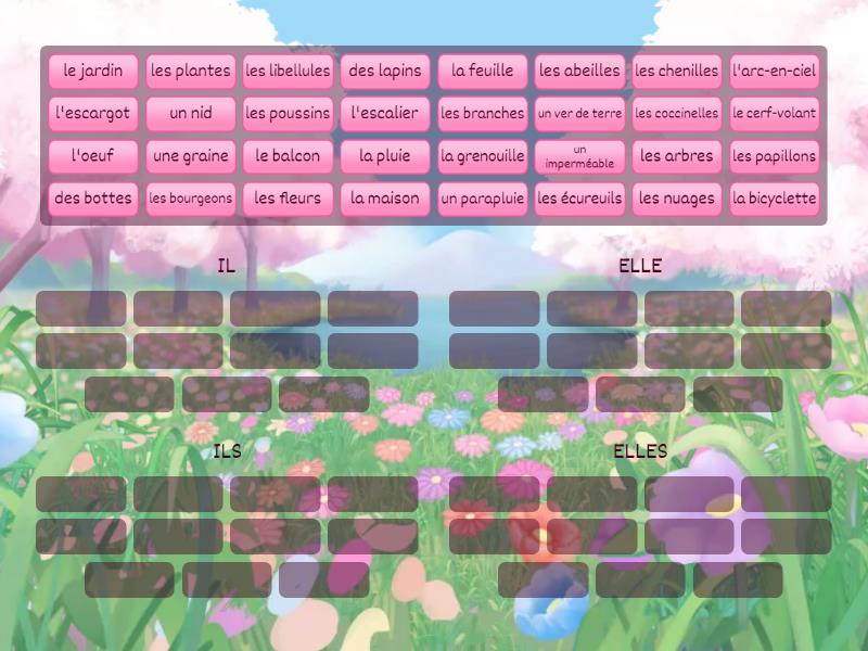 Bien dit! 1 - Vocabulaire le printemps - IL, ELLE, ILS, ELLES - Group sort