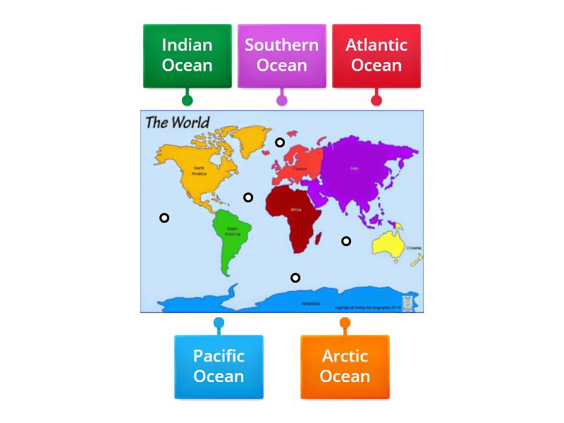 Labelling the Oceans - Labelled diagram