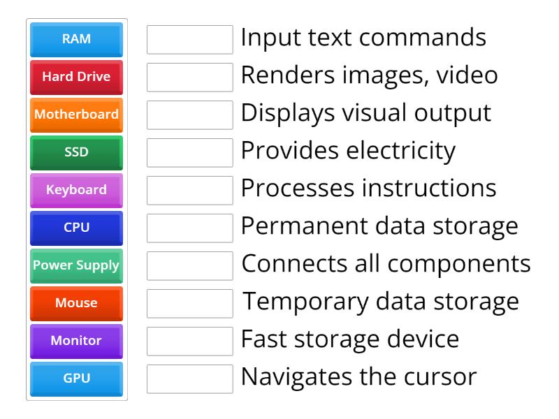 Computer Hardware - Match up