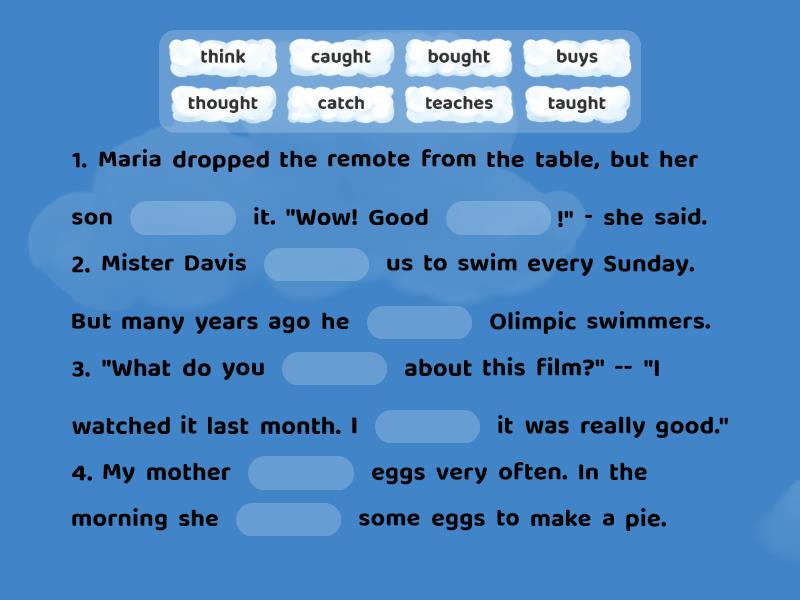 Irregular Verbs (BLUE) - Missing word