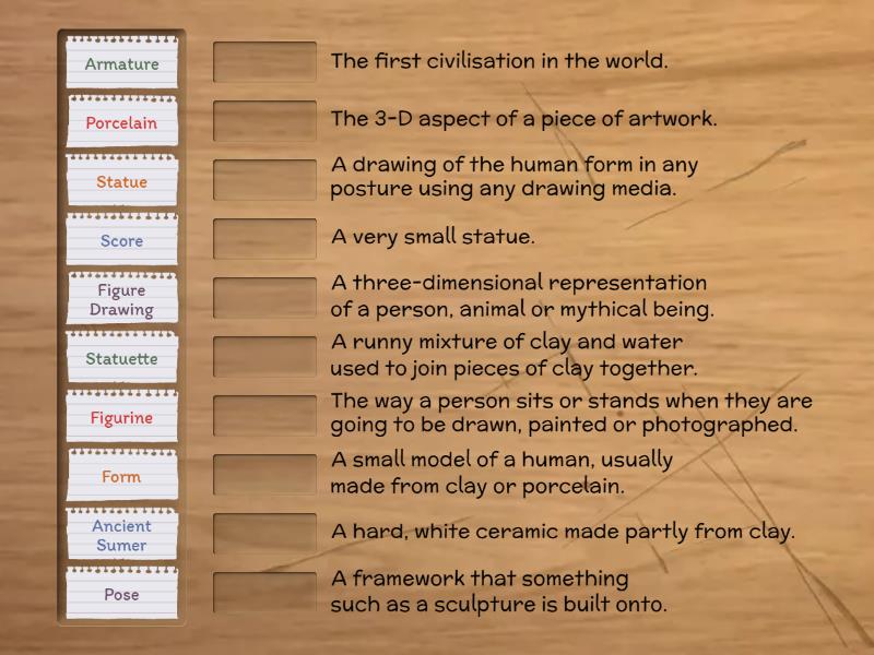 Quiz - Ancient Civilisations - Art & Design - Match up