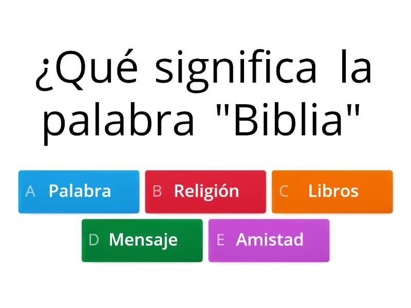 LA BIBLIA - Cuestionario