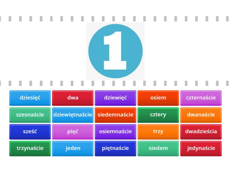 Liczby po polsku 1-20 - Find the match