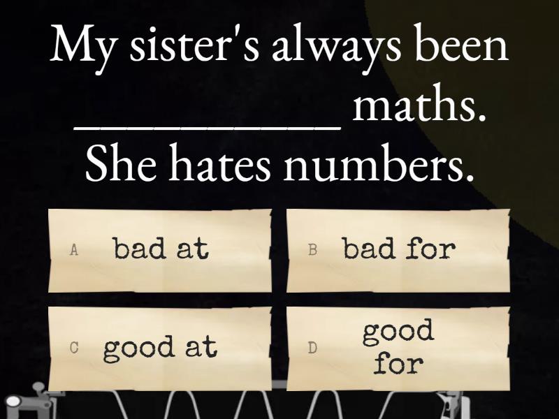 7C-2a Adjectives + prepositions - Quiz