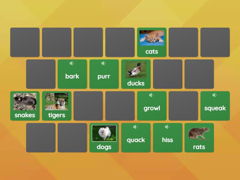 Animal Verb Sounds - Matching Pairs