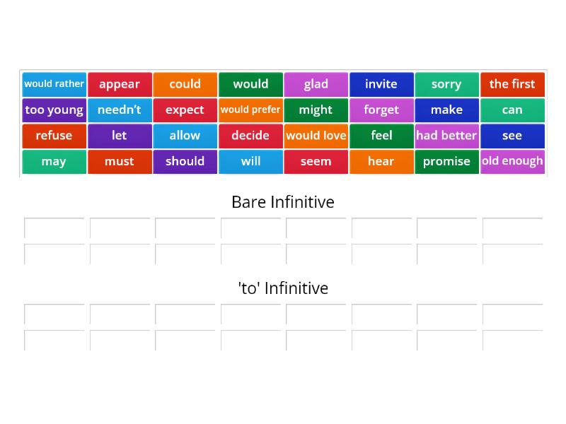 New Horizons - B2 - Grammar - 4 - Bare Infinitive Vs. 'to' Infinitive ...