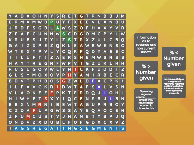 Segmental reporting wordsearch