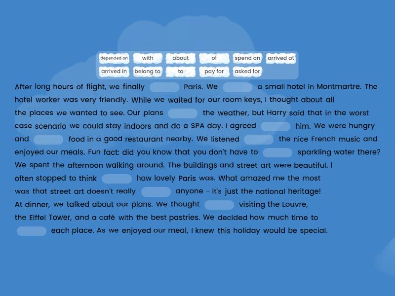 Prepositions 2B - Complete the sentence