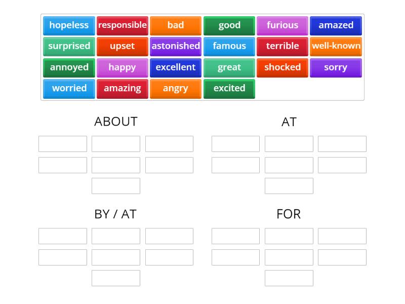 Adjectives followed by Preposition 1 Ana, Tânia - Group sort