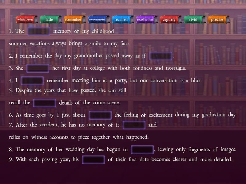 Roadmap B2 U3 Rev Memories - Complete the sentence