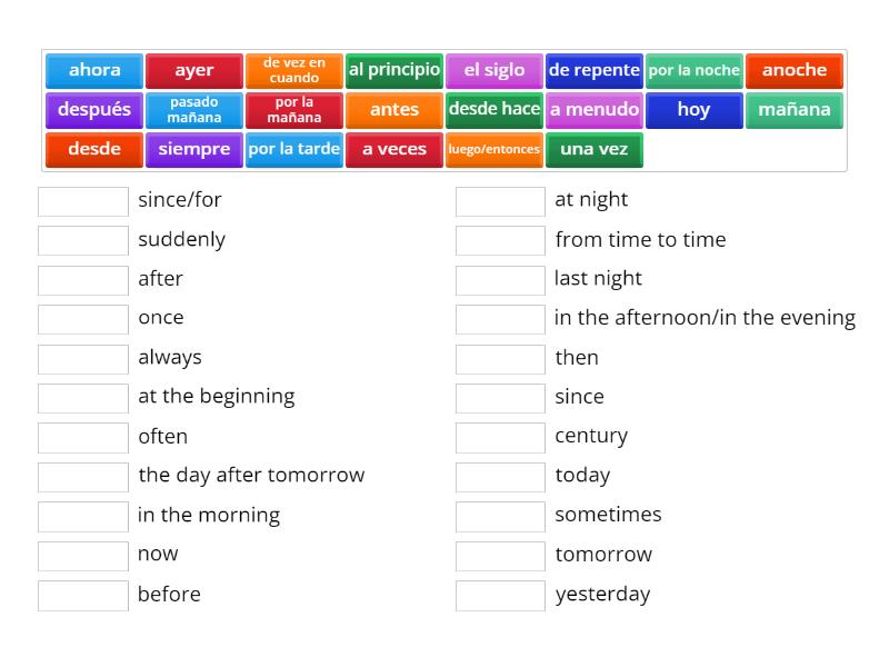 Time expressions - Match up