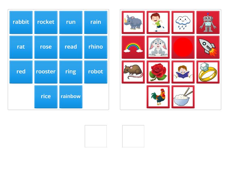 Letter r - word and picture matching - Make sets