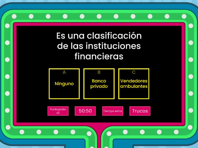 Unidad 3. Instituciones Financieras - Concurso De Preguntas