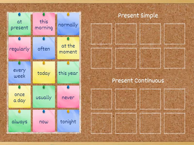 Sort the words and phrases into the correct column - Group sort