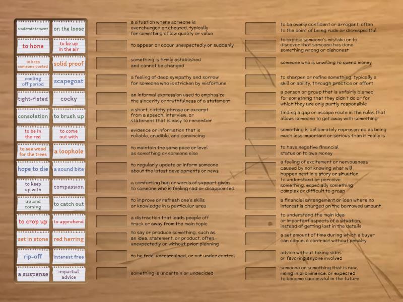 Advanced Everyday English Match Up