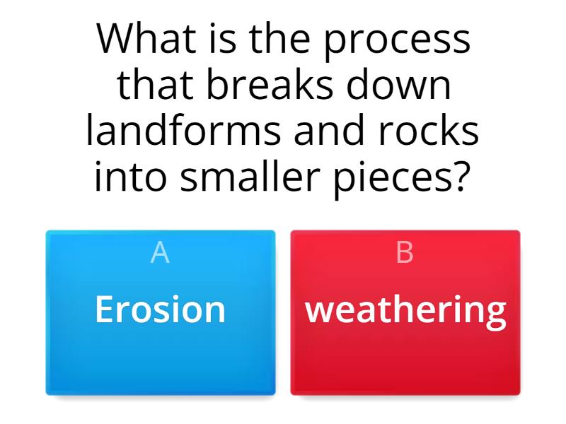 Weathering And Erosion - Quiz