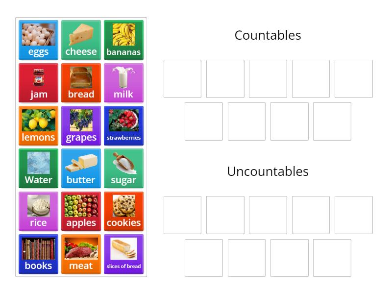 Countables and uncountables - Group sort