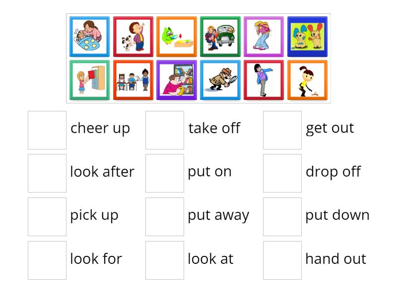 Family and Friends 5 Unit 7 Phrasal verbs - Match up