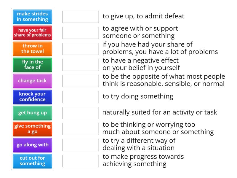 Speakout C1-C2 Unit 1A (idioms) - Match up